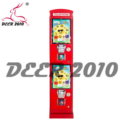 Corpo de metal vermelho exterior Máquina de venda de doces de quiosque durável para cabine telefônica GV48 Coin-Mech de alta capacidade de todo o metal 1 ano de garantia